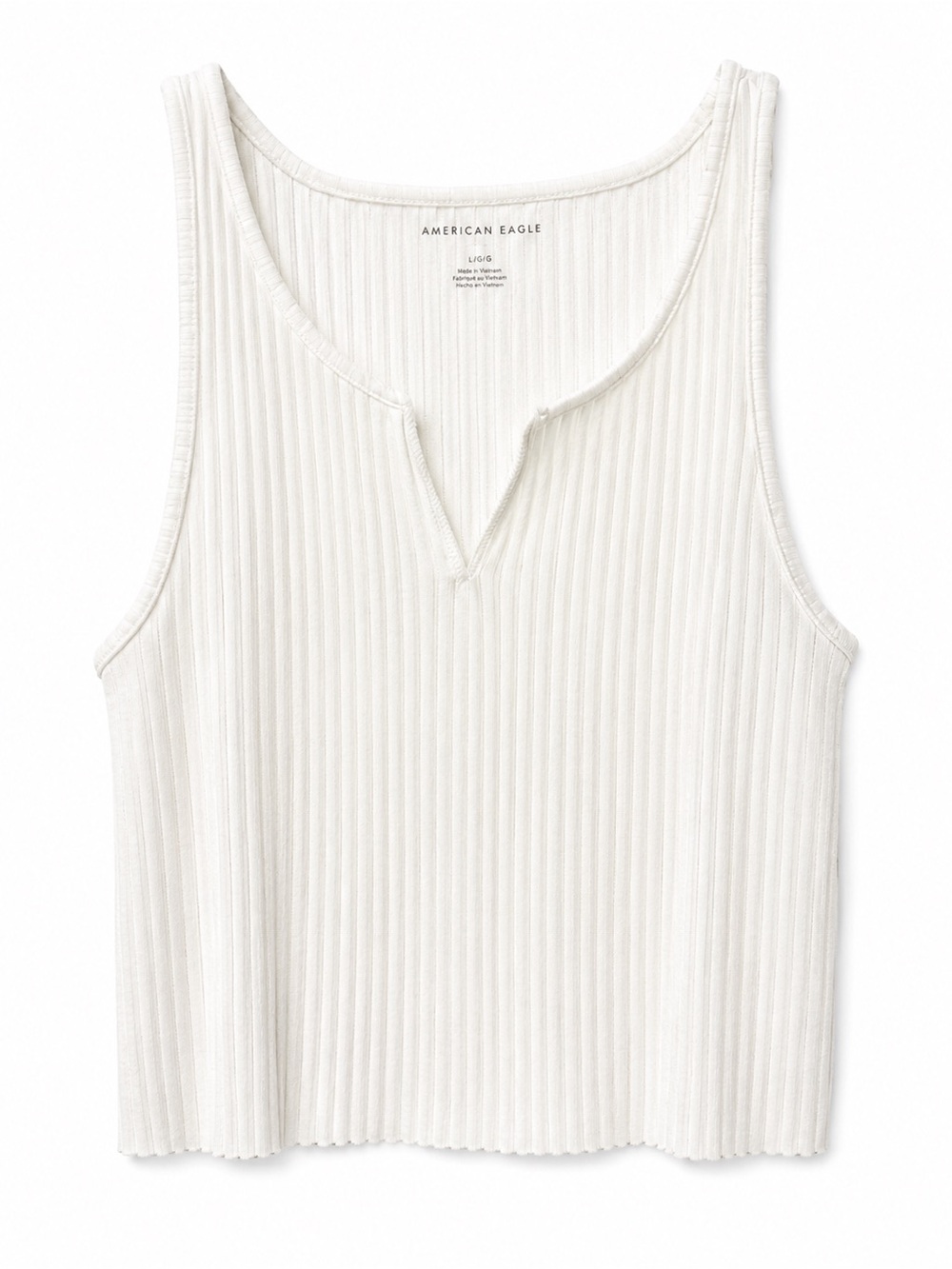 American Eagle Outfitters Ribbed Tank Top in Off-White